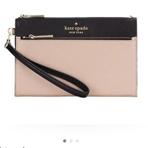 Kate Spade Tan and Black Colorblock Wristlet